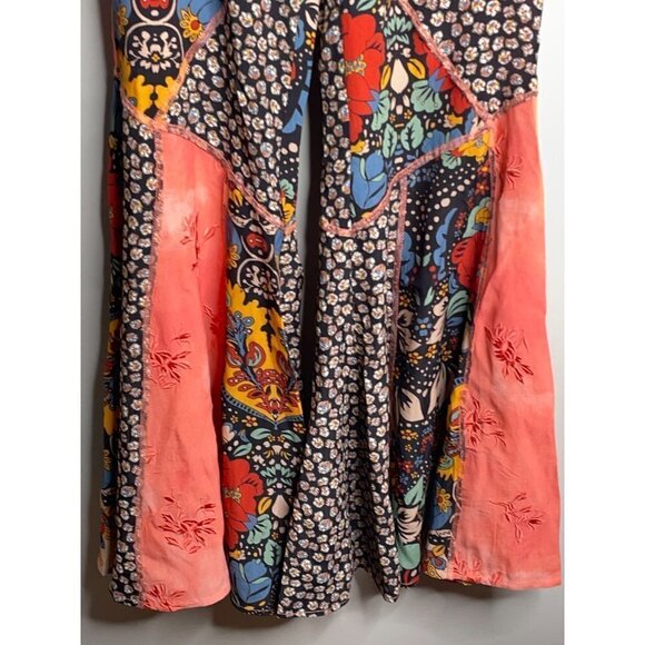 NWT Free People Love Is Wild High Rise Patchwork Bell Bottoms Pants Size XS $228 - Picture 5 of 7